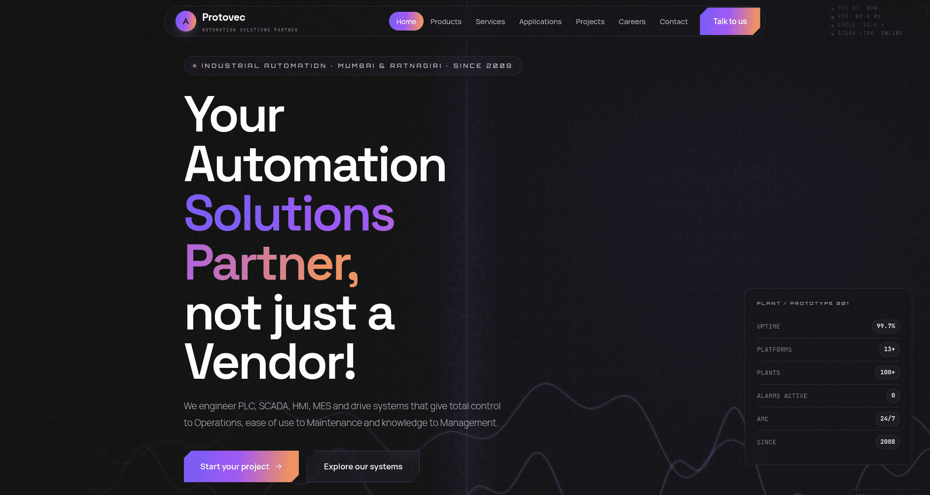 Protovec – Revamped Corporate Website